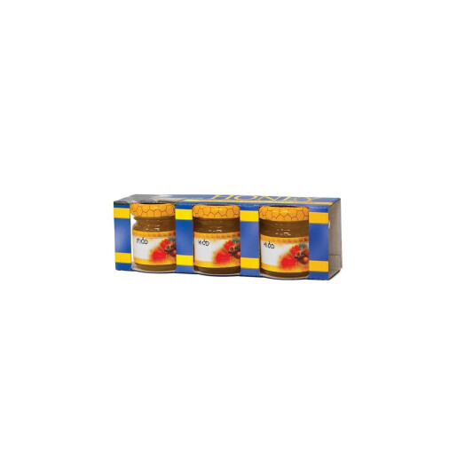 Cutie de carton pt. 3 borcane de 35 ml cu albastru