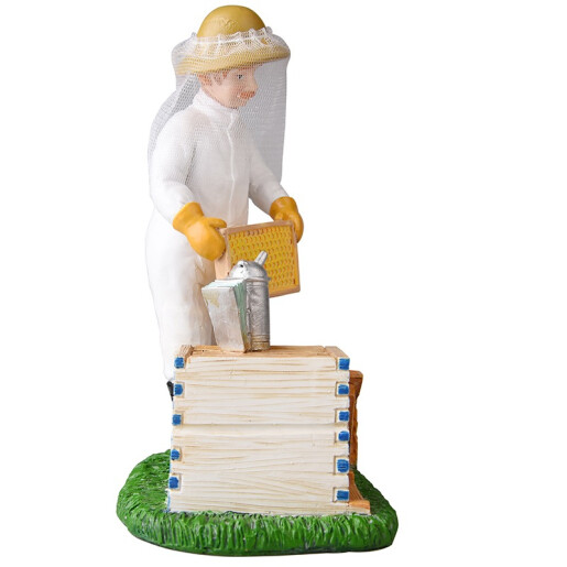 Figurină decorativă „Apicultor, stup deschis” 3D din rășină (RC001‑6)