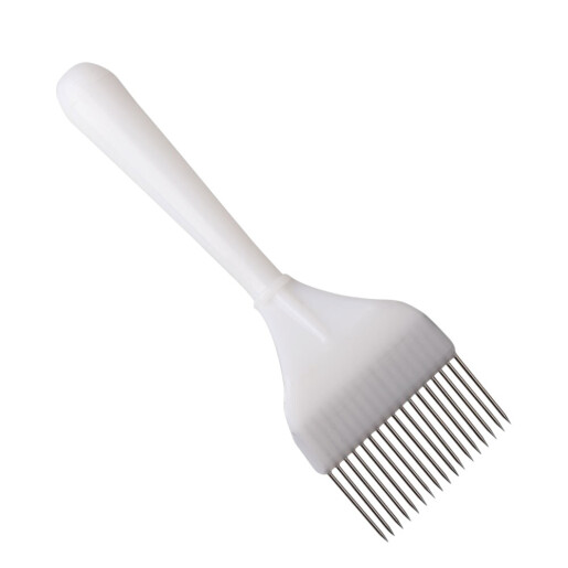Furculita clasica cu dinti de inox drepti si maner de plastic