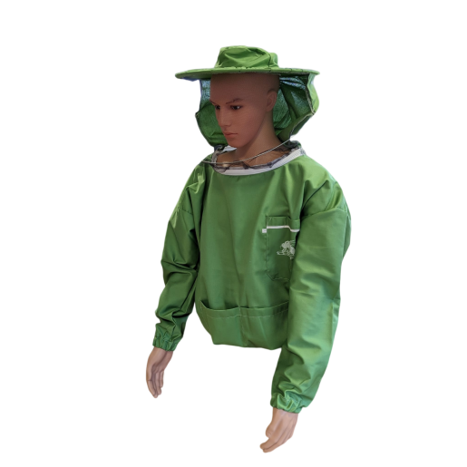 Bluza cu masca din bumbac, verde