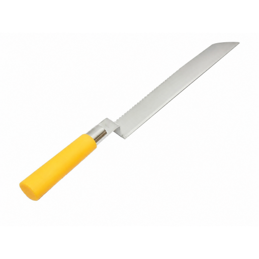 Cuțit pentru descăpăcit, din inox, lamă netedă și zimțată, 280 x 33 mm cu mâner ergonomic din plastic