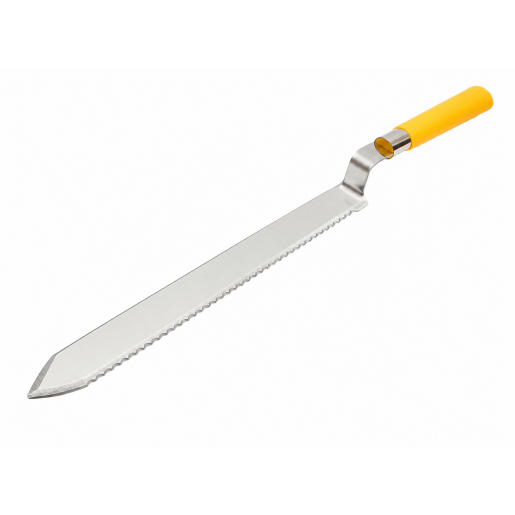 Cuțit pentru descăpăcit, din inox, lamă netedă și zimțată, 280 x 33 mm cu mâner ergonomic din plastic