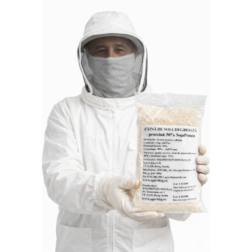 Făină de soia degresată – 50% proteină, hrană proteică pentru albine, 1 kg - SojaProtein