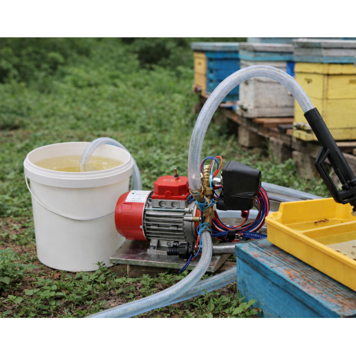 Pompă pentru sirop albine, 12V, 360W – kit complet cu pistol de alimentare și furtun