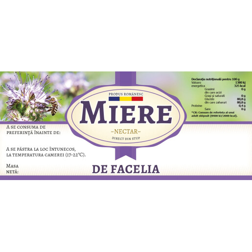 Etichete miere de "Facelia" (116x50 mm)