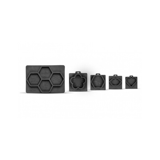 Matrita din silicon, pentru 4 sapunuri hexagonale