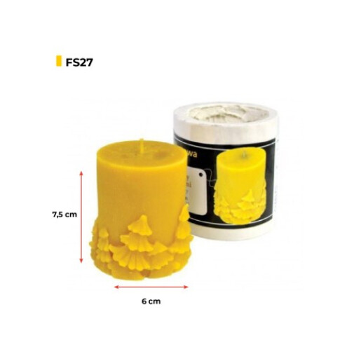 Forma lumanare " Cilindru cu brazi de craciun" din silicon - Lyson