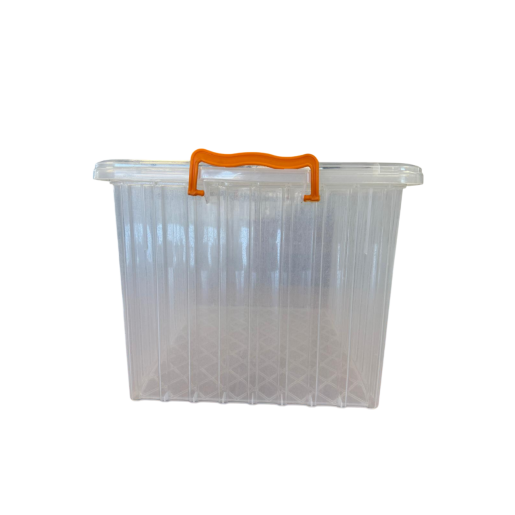Cutie din plastic pentru transportul ramelor Dadant 1/1, transparenta, cu capac inclus 