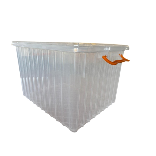 Cutie din plastic pentru transportul ramelor Dadant 1/1, transparenta, cu capac inclus 