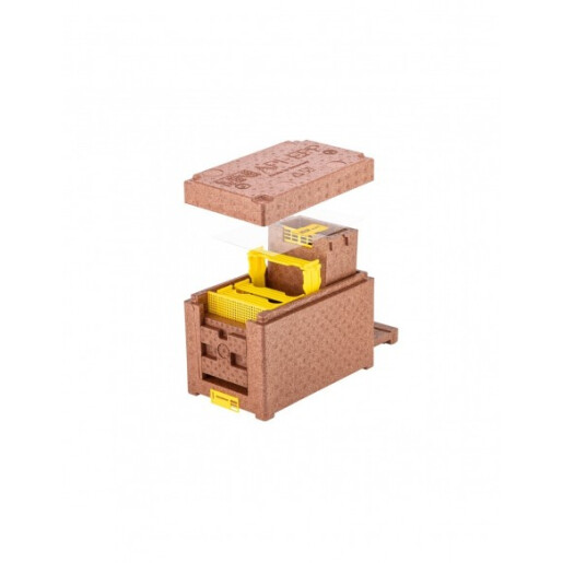 Mini stup de imperechere, MINI API, 3 rame, vopsit-maro