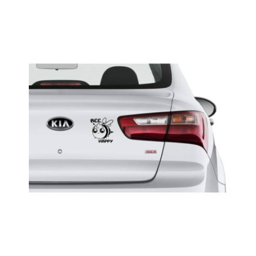 Stiker auto, albina, Bee Happy, culoare alba