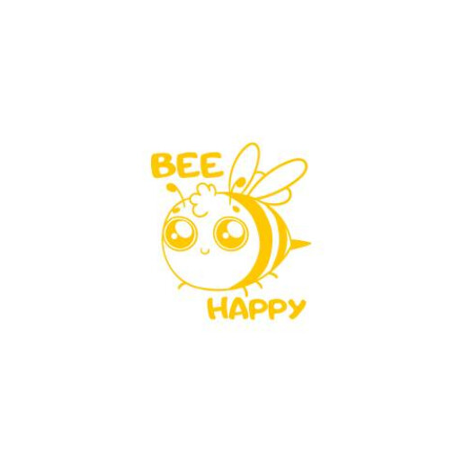 Stiker auto, albina, Bee Happy, culoare galbena