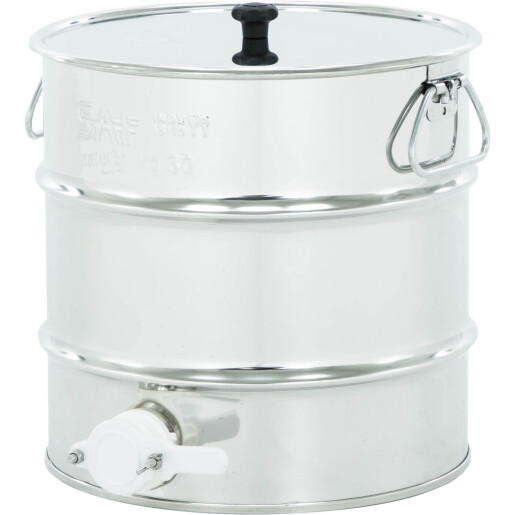 Maturator din inox pentru miere 30 kg, canea de plastic, manere de inox SAF NATURA