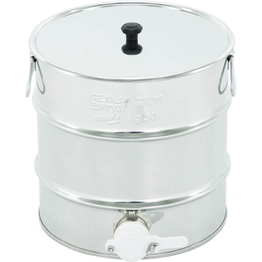 Maturator din inox pentru miere 30 kg, canea de plastic, manere de inox SAF NATURA