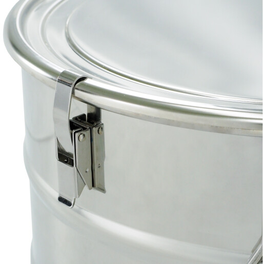 Maturator din inox 200 l, canea inox, cleme prindere capac si garnitura silicon, manere, Classic Line