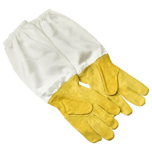 Mănuși pentru apicultor din piele naturală, cu manșon de protecție – L, XL, XXL