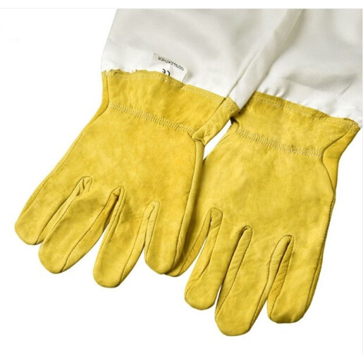 Mănuși pentru apicultor din piele naturală, cu manșon de protecție – L, XL, XXL