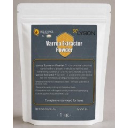 Varroa Extractor Powder™ – pulbere profesională pentru monitorizarea și controlul mecanic al parazitului Varroa destructor, compatibilă cu sistemul VARROA EXTRACTOR®