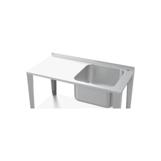 Masă de lucru din oțel inoxidabil pentru stupină cu chiuvetă, 1200 mm