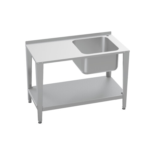 Masă de lucru din oțel inoxidabil pentru stupină cu chiuvetă, 1500 mm
