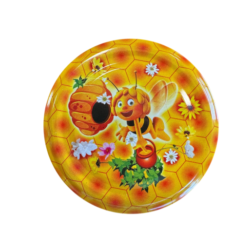 Cutie 700 bucăți - Capac metalic diametru 66 mm pentru borcane din sticlă și plastic – design apicol 