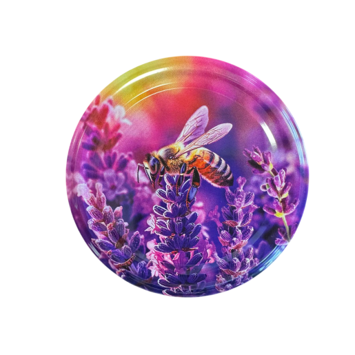 Capac metalic diametru 82 mm pentru borcane din sticlă și plastic – design apicol