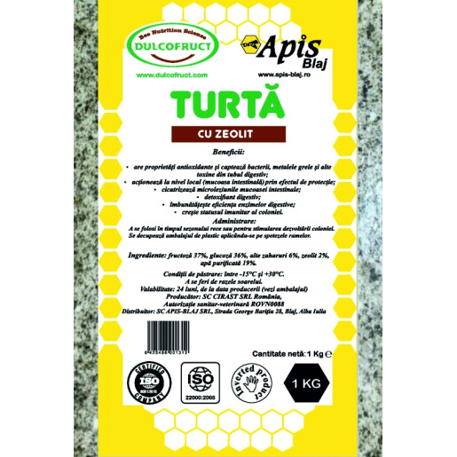 Turta pentru albine, energetica, cu Zeolit