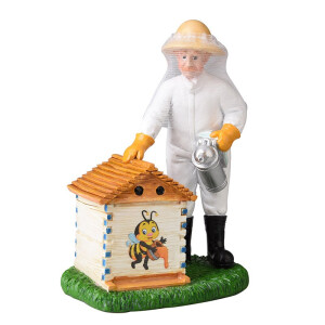 Figurină decorativă „Apicultor, stup inchis” 3D din rășină (RC001‑2)