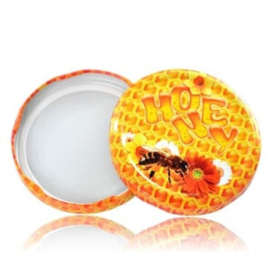 Capac borcan, twist-off 82, albina pe flori