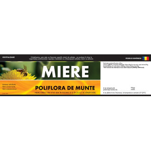 Etichete miere :Poliflora de munte" (200x55)
