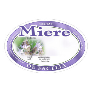 Eticheta miere ovala Facelia (92x60 mm)