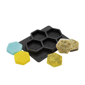 Matrita din silicon, pentru 4 sapunuri hexagonale