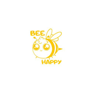 Stiker auto, albina, Bee Happy, culoare galbena