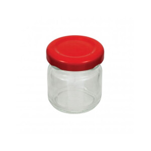 Borcan 35 ml (50 g), rotund cu capac rosu