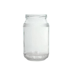 Borcan pentru miere cu albinuta si hexagoane, 900 ml
