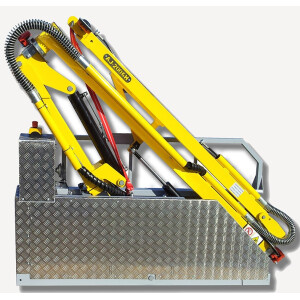 Macara pentru încărcarea și descărcarea stupilor AJ2006H – configurație completă cu extensie hidraulică și FLEXI Gripper