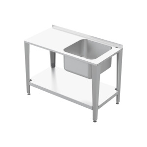 Masă de lucru din oțel inoxidabil pentru stupină cu chiuvetă, 1200 mm