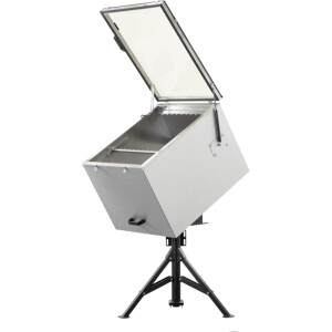 Topitor solar din inox pentru 10 rame Dadant – cu suport reglabil și capac din sticlă  - Lyson