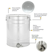 Maturator din inox, 300 l, canea inox, cleme prindere capac si silicon, manere, Classic Line