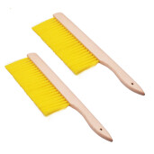 Perie apicola cu par din plastic, par oblic, maner de lemn