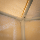 Pavilion apicol, hexagonal, cadru metalic + polietilena, verde + alb, 3.9 x 3.9 x 2.5 m
