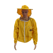 Bluza cu masca din bumbac, galbena