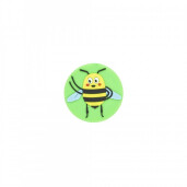 Magnet decorativ, din silicon, model cu albinuta, verde
