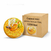 Cutie 1250 bucăți - Capac metalic diametru 66 mm pentru borcane din sticlă și plastic – design apicol 
