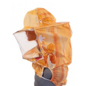 Mască apicolă, din bumbac, cu plasă de protecție sintetică și elastic la subraț (culori variate)