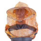 Mască apicolă, din bumbac, cu plasă de protecție sintetică și elastic la subraț (culori variate)