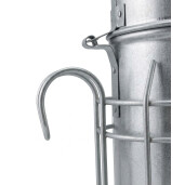 Afumător apicol din oțel galvanizat, cu capac conic, cu tub interior din inox, burduf din piele naturală –  26 cm, Ø8,5 cm