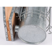 Afumător apicol din oțel galvanizat, cu capac conic, cu tub interior din inox, burduf din piele naturală –  26 cm, Ø8,5 cm