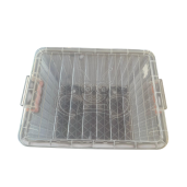 Cutie din plastic pentru transportul ramelor Dadant 1/1, transparenta, cu capac inclus 