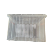 Cutie din plastic pentru transportul ramelor Dadant 1/1, transparenta, cu capac inclus 